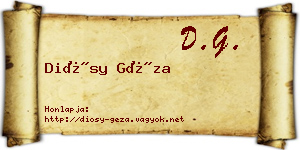 Diósy Géza névjegykártya