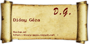 Diósy Géza névjegykártya